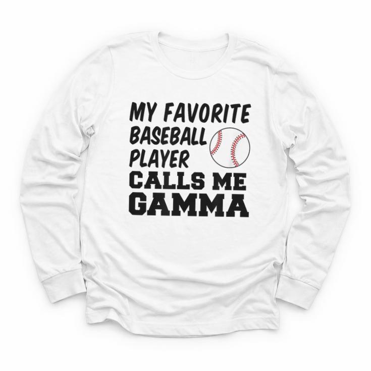 My Favorite Baseball Player Calls Me Gamma Youth Long Sleeve Tee