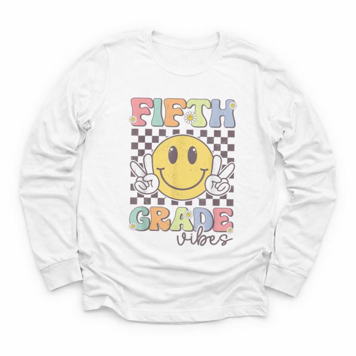 Fifth Grade Vibes Smile Face 5th Grade Team Back To School Youth Long Sleeve Tee