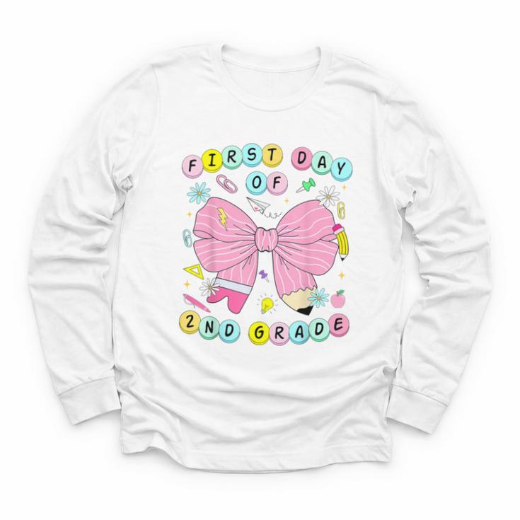 First Day Of 2nd Grade Girls Coquette Back To School Kids Youth Long Sleeve Tee