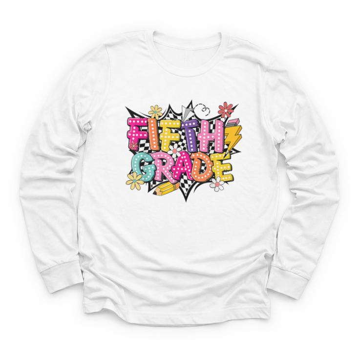 First Day Of School Fifth Grade Back To School Kids Youth Long Sleeve Tee