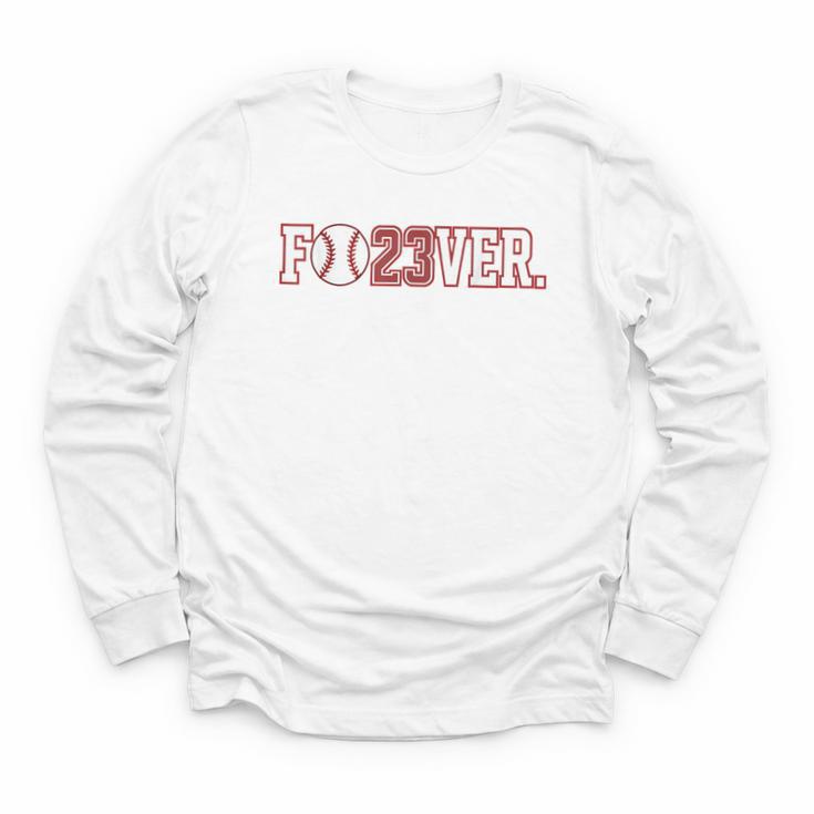 Fo23ver Baseball Sports Fan 23 Forever Youth Long Sleeve Tee