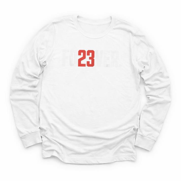 FO23VER Trendy Number 23 Baseball Team Sport For Women Men Youth Long Sleeve Tee