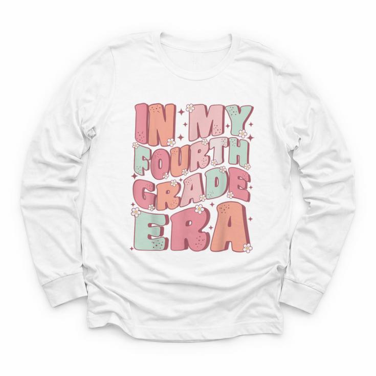 In My Fourth Grade Era Cute Groovy 4th Grade Back To School Youth Long Sleeve Tee