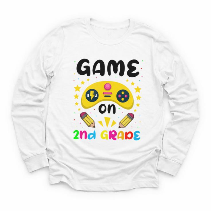 Game On 2nd Grade Cute Video Gamer Back To School 2026 Kids Youth Long Sleeve Tee