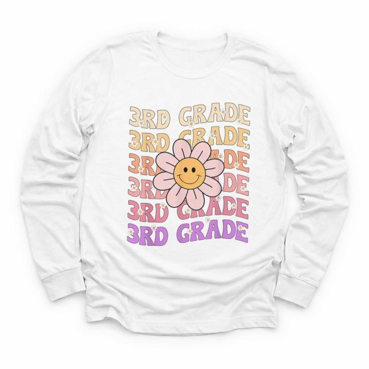Groovy 3rd Grade Back To School Retro Groovy Third Grade Youth Long Sleeve Tee