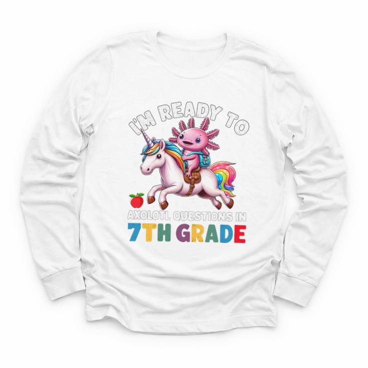 I'm Ready To Axolotl Questions In 7th Grade Back To School Premium Tri-Blend Youth Long Sleeve Tee
