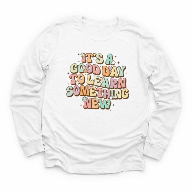 It's A Good Day To Learn Something New Retro Back To School Premium Tri-Blend Youth Long Sleeve Tee