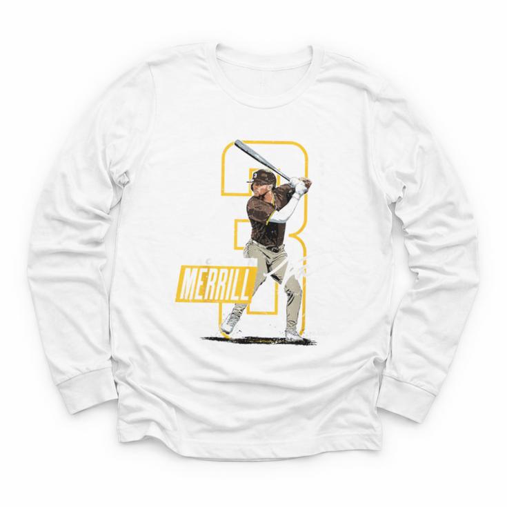 Jackson Merrill San Diego MLB Baseball Player MLBJME202M Youth Long Sleeve Tee