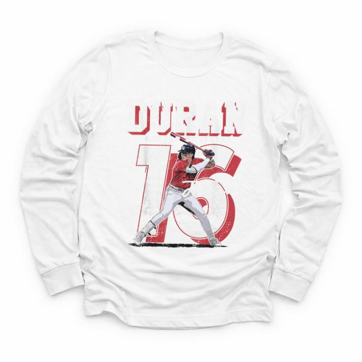 Jarren Duran Boston MLB Baseball Players MLBJDU201M Youth Long Sleeve Tee