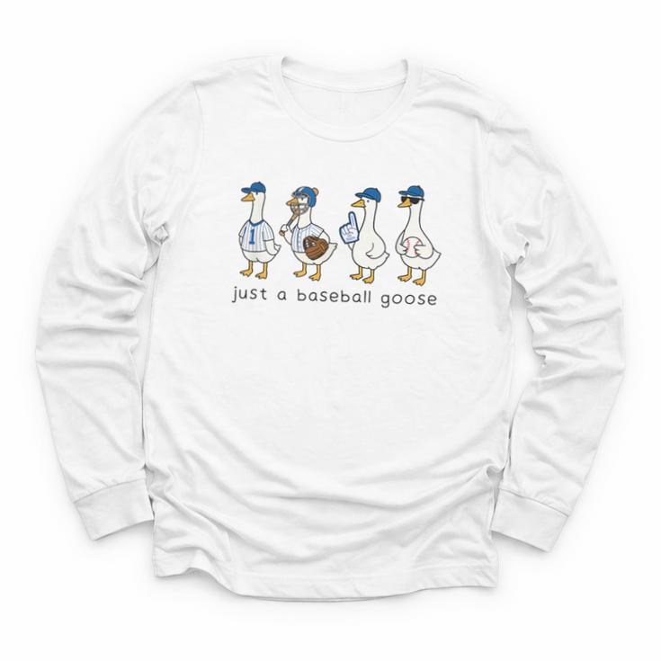 Just a Baseball GooseLife Is Better With Geese On Your Team Youth Long Sleeve Tee