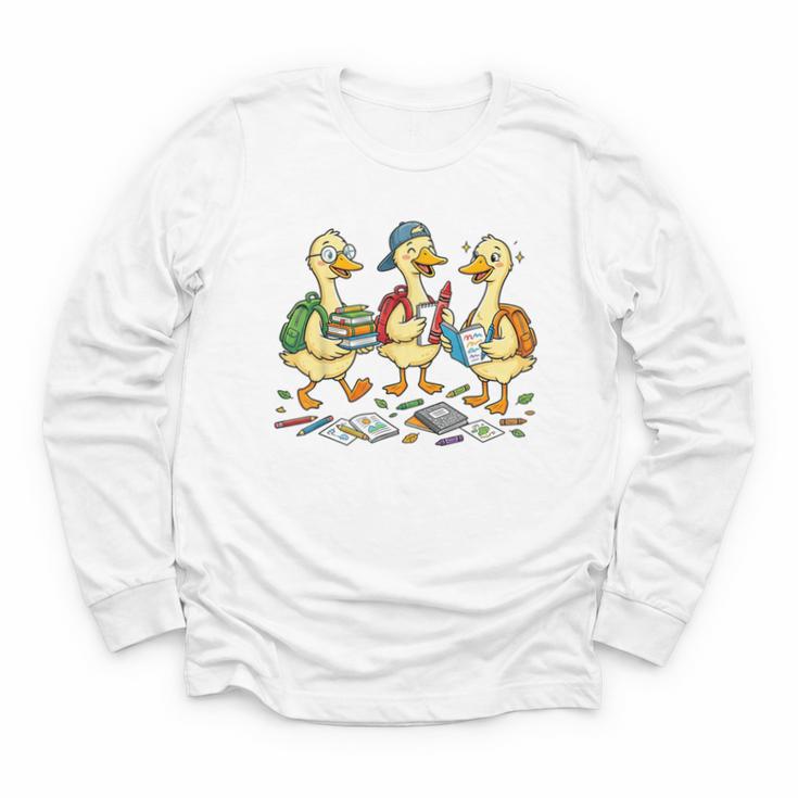 Kindergarten 1st Grade Goose Back To School Boys Youth Long Sleeve Tee