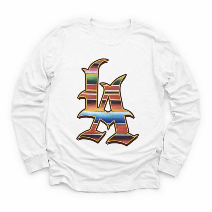 LA Sarape Los Angeles LA Sarape East LA Baseball Mexican Premium Tri-Blend Youth Long Sleeve Tee