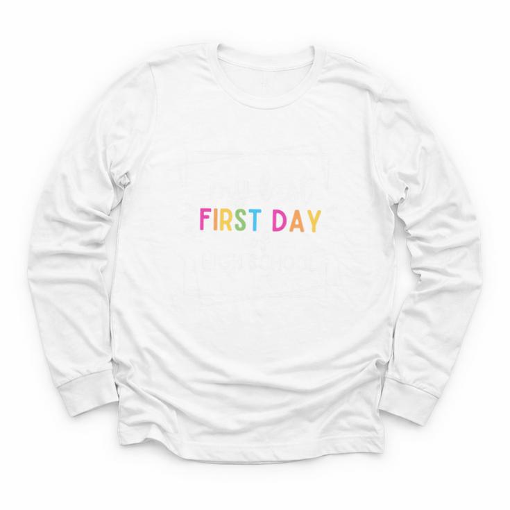 My Last First Day Of High School Back To School Premium Tri-Blend Youth Long Sleeve Tee