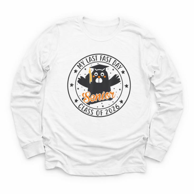 My Last First Day Senior 2026 Cat Back To School Cool Class Youth Long Sleeve Tee