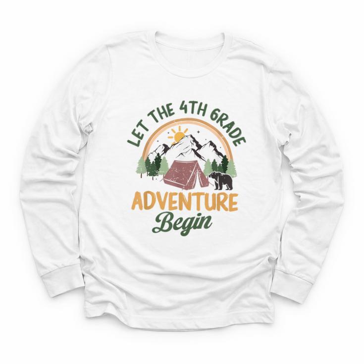 Let The 4th Grade Adventure Begin Camping Back To School Youth Long Sleeve Tee
