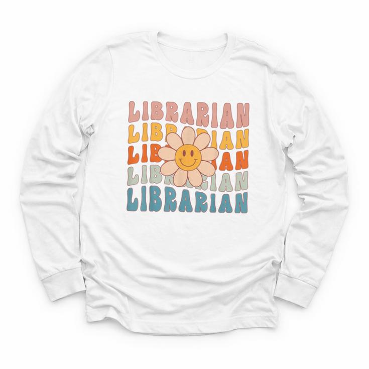 Librarian Retro Find Me At The Library Back To School Youth Long Sleeve Tee