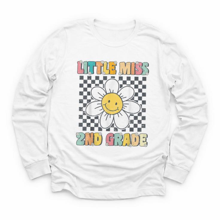 Little Miss 2nd Grade Retro Groovy 2nd Grade Back To School Youth Long Sleeve Tee