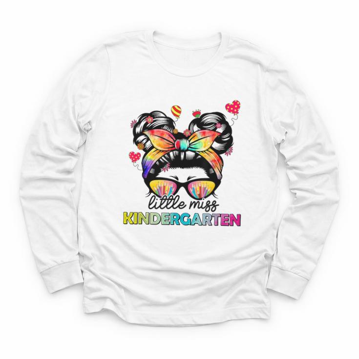 Little Miss Kindergarten Back To School Kindergarten Girls Youth Long Sleeve Tee