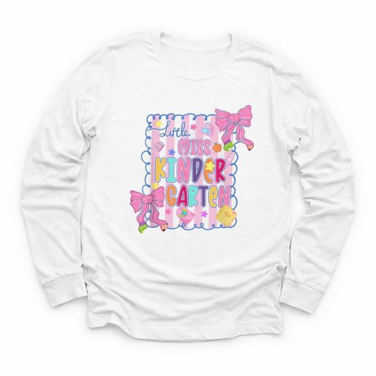 Little Miss Kindergarten Kids Girls Coquette Back To School Youth Long Sleeve Tee