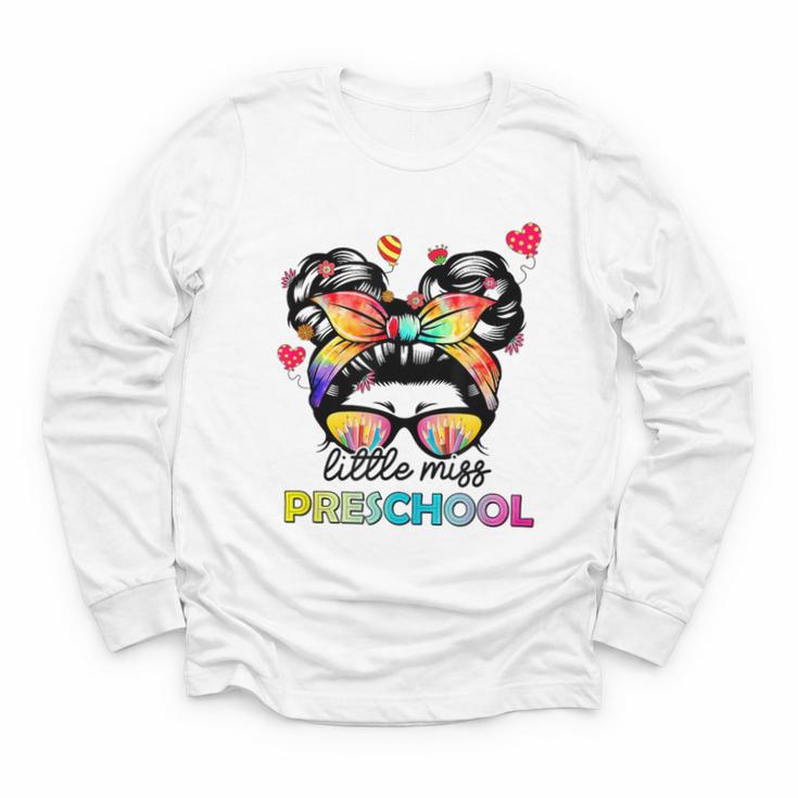 Little Miss Preschool Back To School Messy Kids Girls Youth Long Sleeve Tee