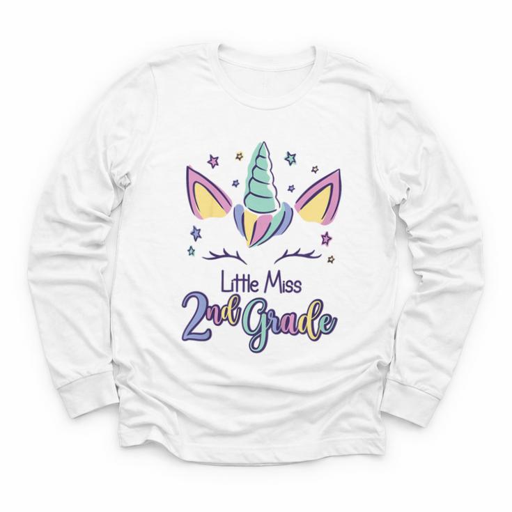 Little Miss Second Grade 2025 2nd Grade Back To School Youth Long Sleeve Tee