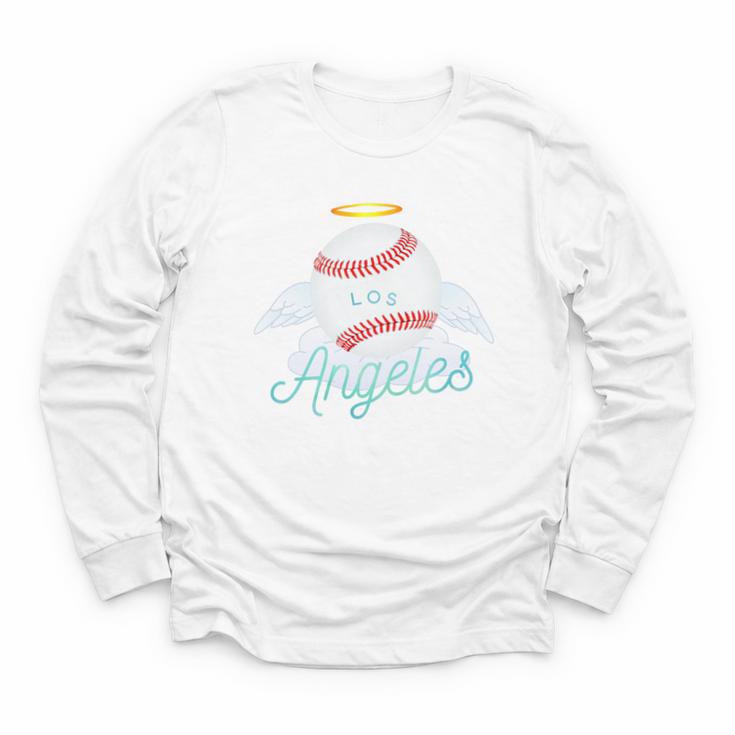 Los Angeles Angel Ball Tshirt Cool Baseball Team Premium Tri-Blend Youth Long Sleeve Tee
