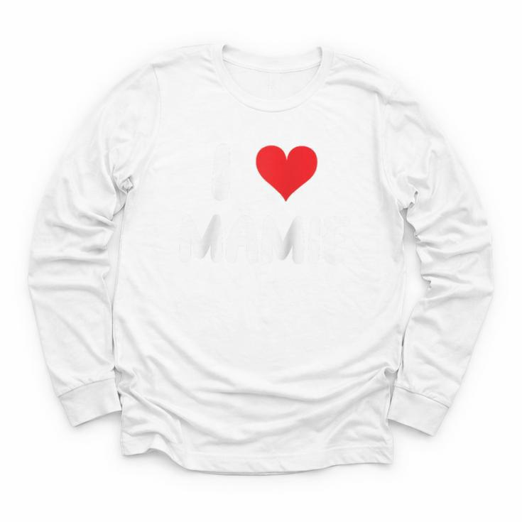 I Love Mamie Heart Grandma Grandmother Grandparent Raglan Baseball Tee Youth Long Sleeve Tee