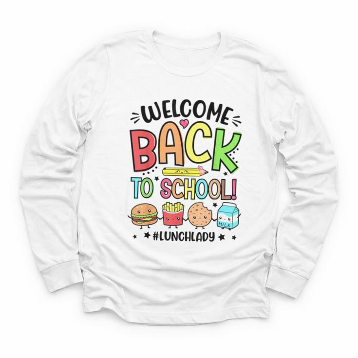 Lunch Lady Welcome Back To School 1st Day Of School Youth Long Sleeve Tee