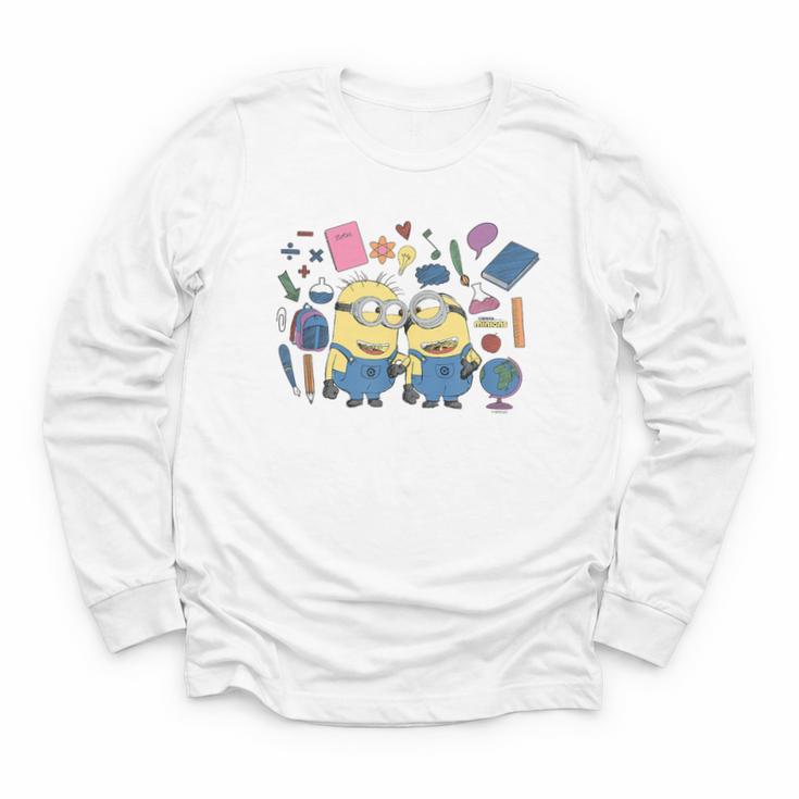 Minions Back To School Sketched Youth Long Sleeve Tee