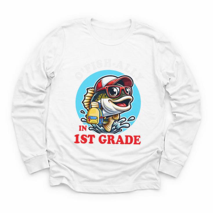 O’Fish-Ally a 1st Grade Mom Back To School Premium Tri-Blend Youth Long Sleeve Tee