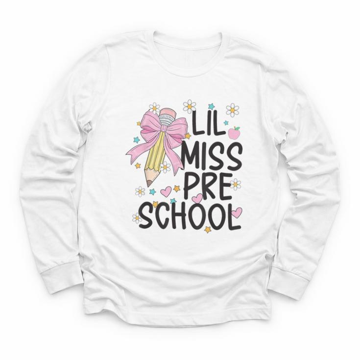 Preschool Little Miss Back To School Girls Kids Preschool Youth Long Sleeve Tee