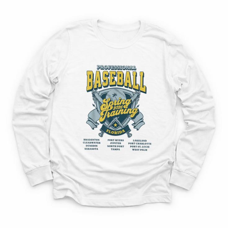 Professional Baseball Spring Training 2026 Florida Cities Youth Long Sleeve Tee