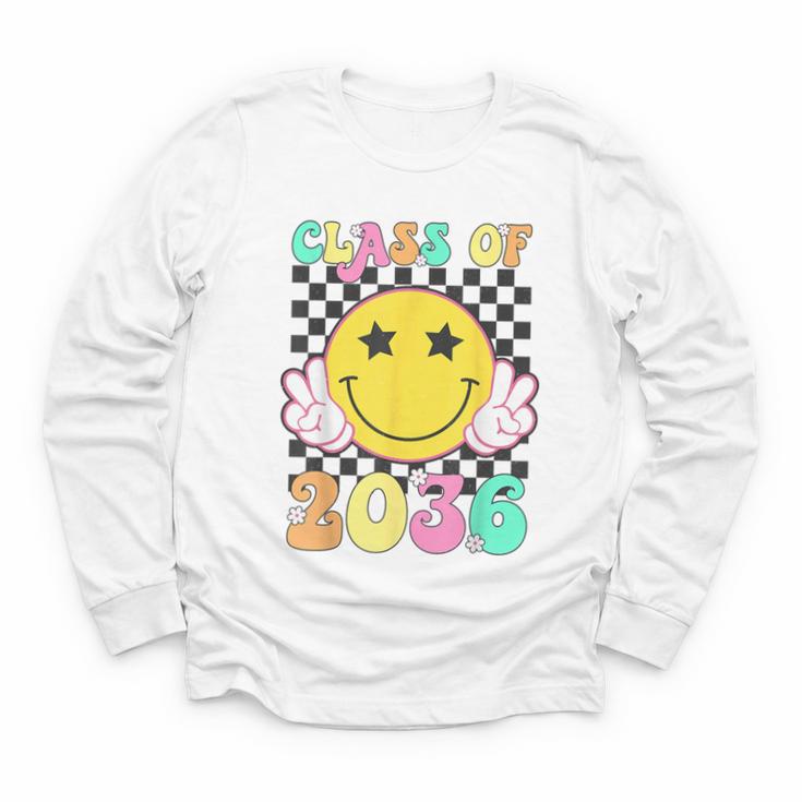Retro Class Of 2036 Grow With Me Back To School Kindergarten Youth Long Sleeve Tee