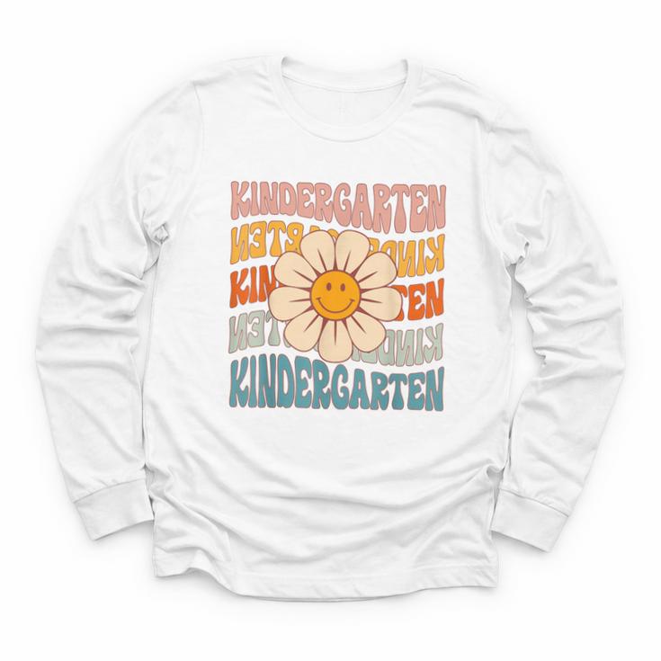 Retro Kindergarten Daisy Colorful Back To School Student Kid Youth Long Sleeve Tee