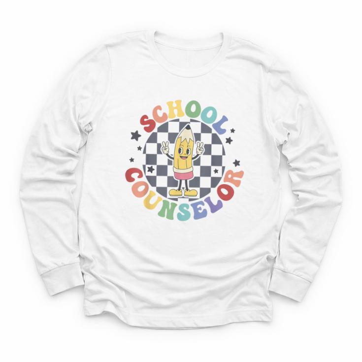 Retro Pencil School Counselor Back To School For Counselor Youth Long Sleeve Tee
