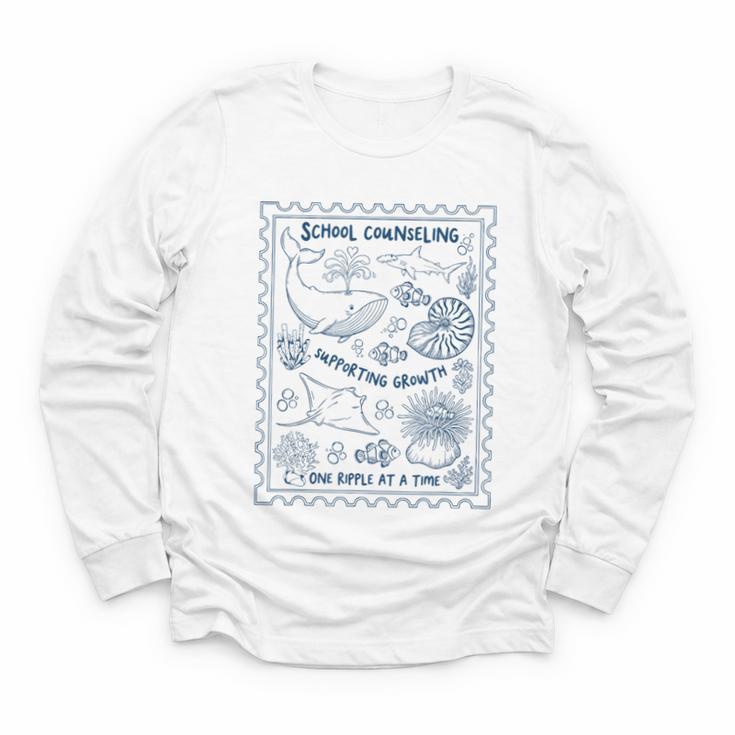 School Counselor Ocean Guidance Counselor Back To School Youth Long Sleeve Tee