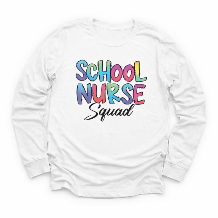 School Nurse Squad Tie Dye Back To School Appreciation Youth Long Sleeve Tee