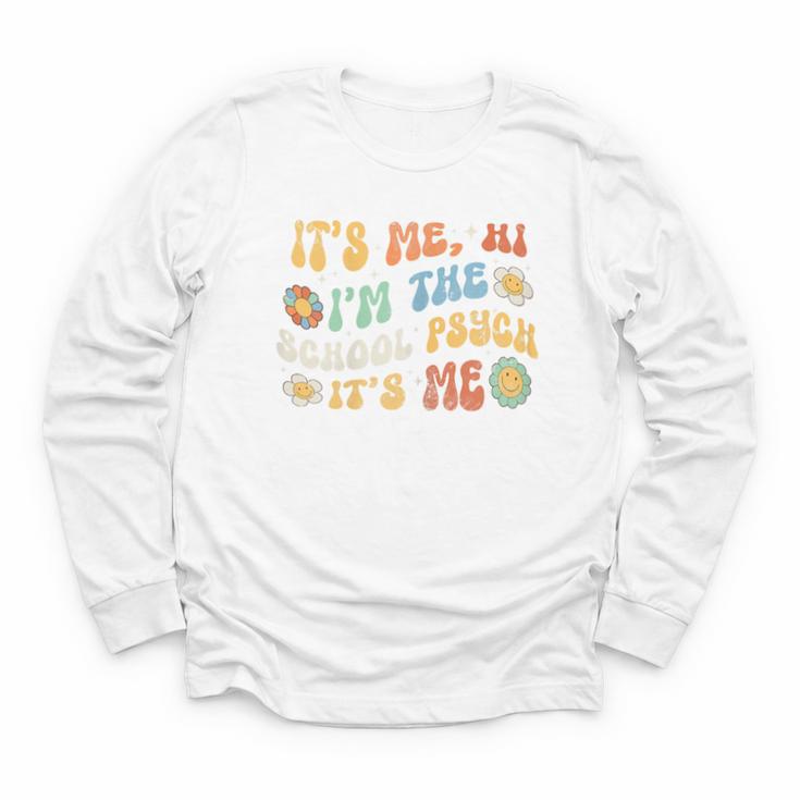 School Psych Psychologist Back To School Groovy Vintage Youth Long Sleeve Tee