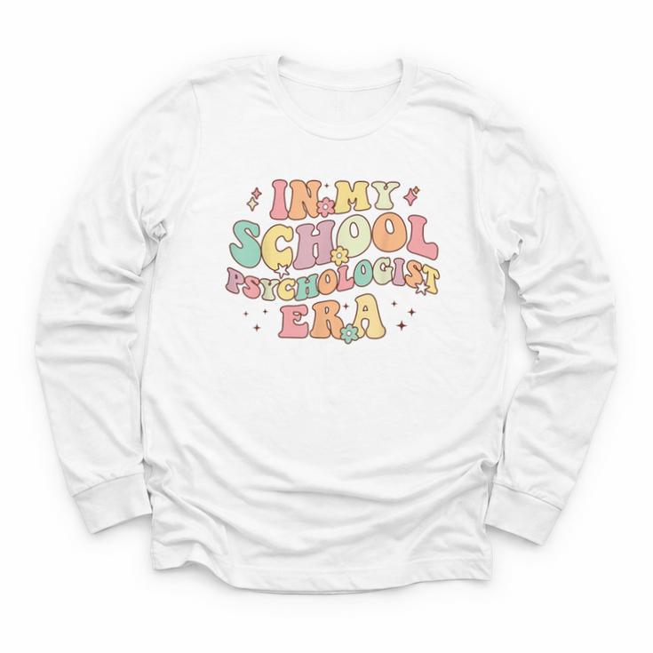 In My School Psychologist Era Retro Back To School Counselor Youth Long Sleeve Tee