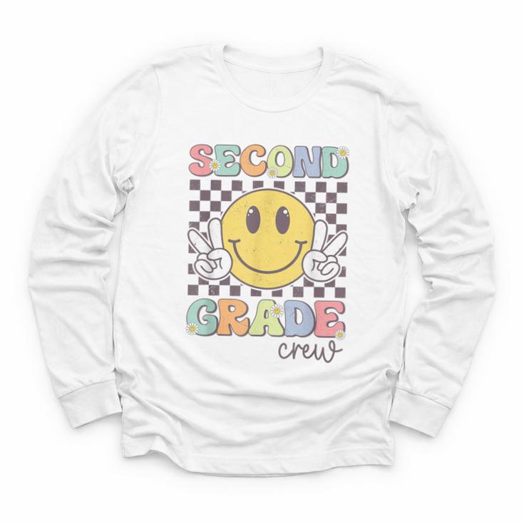 Second Grade Crew Smile Face Back To School 2nd Grade Team Youth Long Sleeve Tee