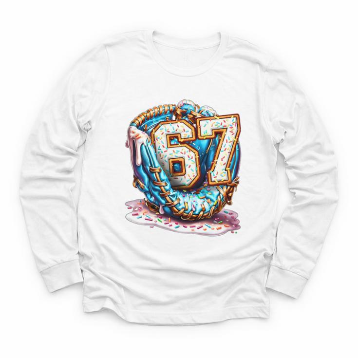Six Seven Baseball Lifestyle 67 Meme Gen Alpha Slang Premium Tri-Blend Youth Long Sleeve Tee