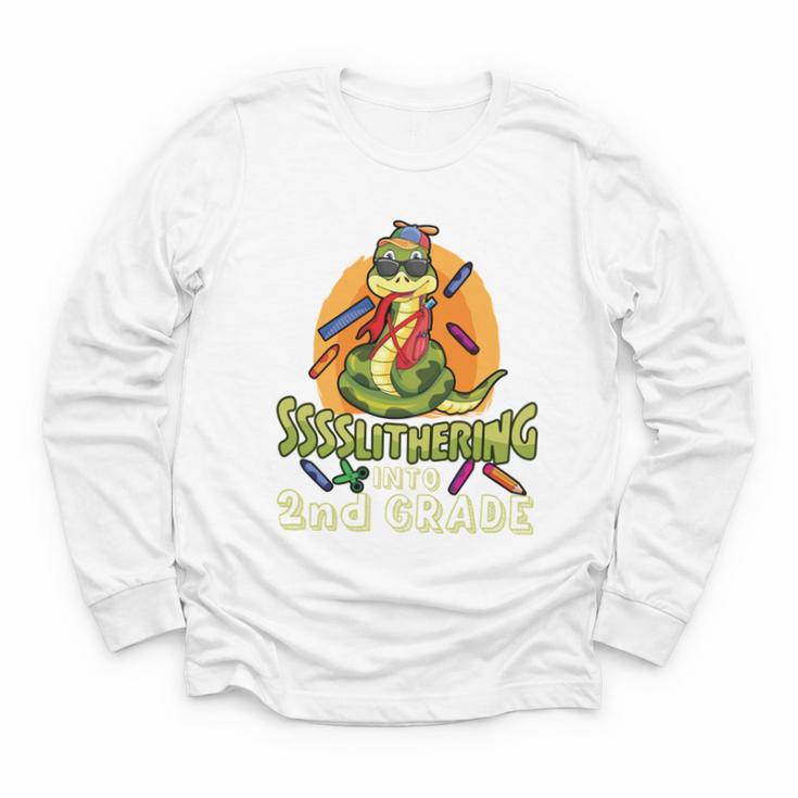 Slithering Into 2nd Grade First Day Back To School Snake Performance Youth Long Sleeve Tee