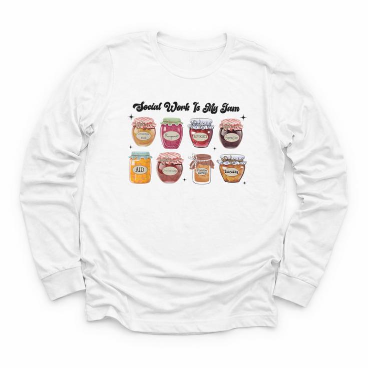 Social Work Is My Jam Back To School School Social Worker Youth Long Sleeve Tee