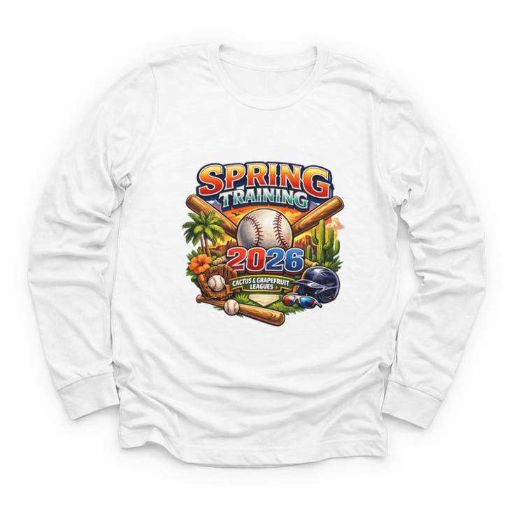 Spring Training 2026 Baseball Fan Retro Palm Cactus Premium Tri-Blend Youth Long Sleeve Tee