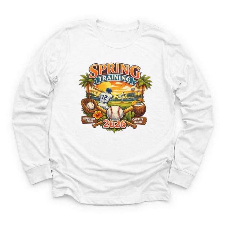 Spring Training 2026 Baseball Vintage Sunset Premium Tri-Blend Youth Long Sleeve Tee