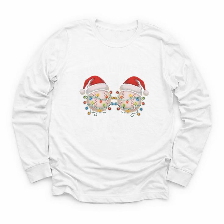 Stop Staring At My Balls Comedy Christmas Baseball Youth Long Sleeve Tee