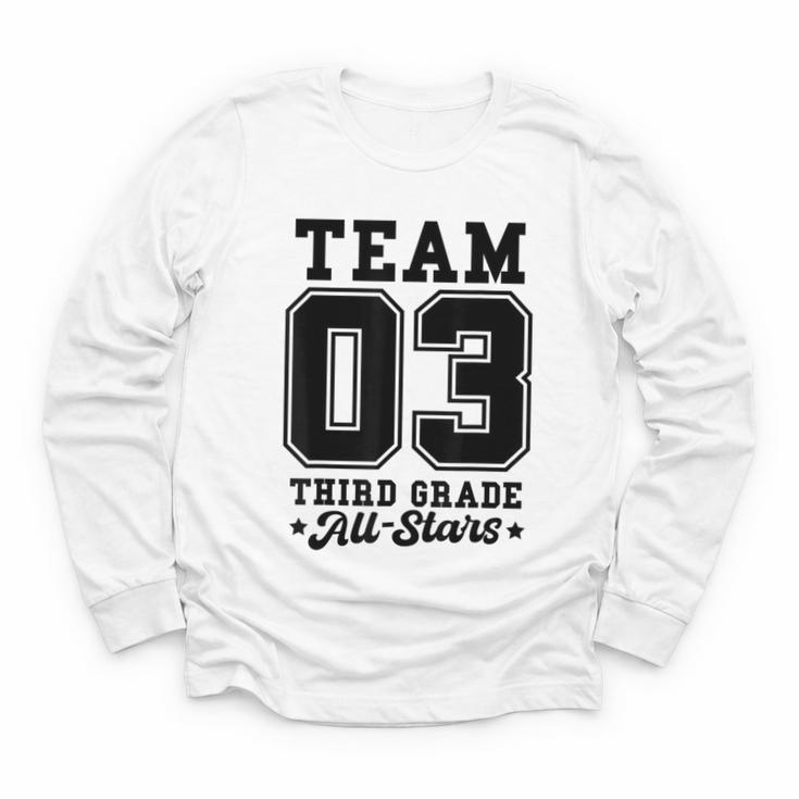 Team 3rd Grade All-Stars Back To School Sports Jersey Youth Long Sleeve Tee
