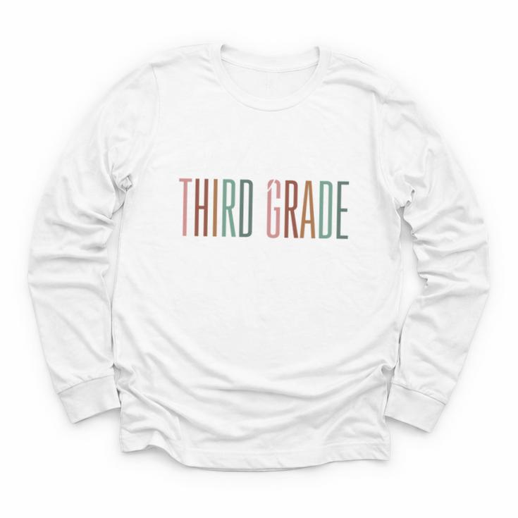 Third Grade Oh Hey Retro Back To School 3rd Grade Performance Youth Long Sleeve Tee