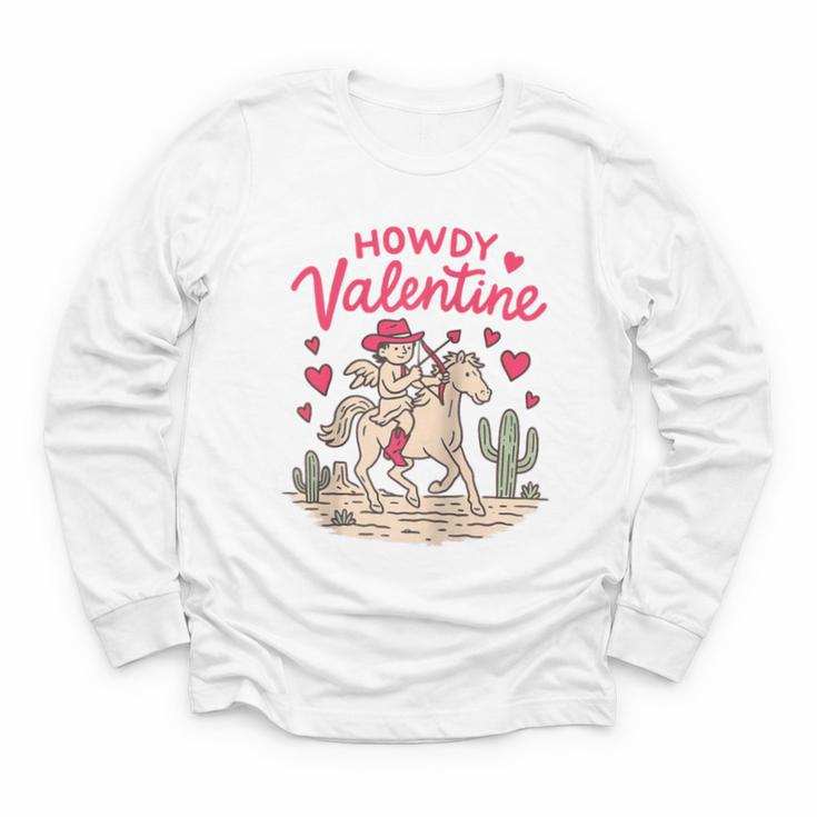 Valentine’s Day Western Life Cowboys Cupid Howdy Valentine Raglan Baseball Tee Youth Long Sleeve Tee