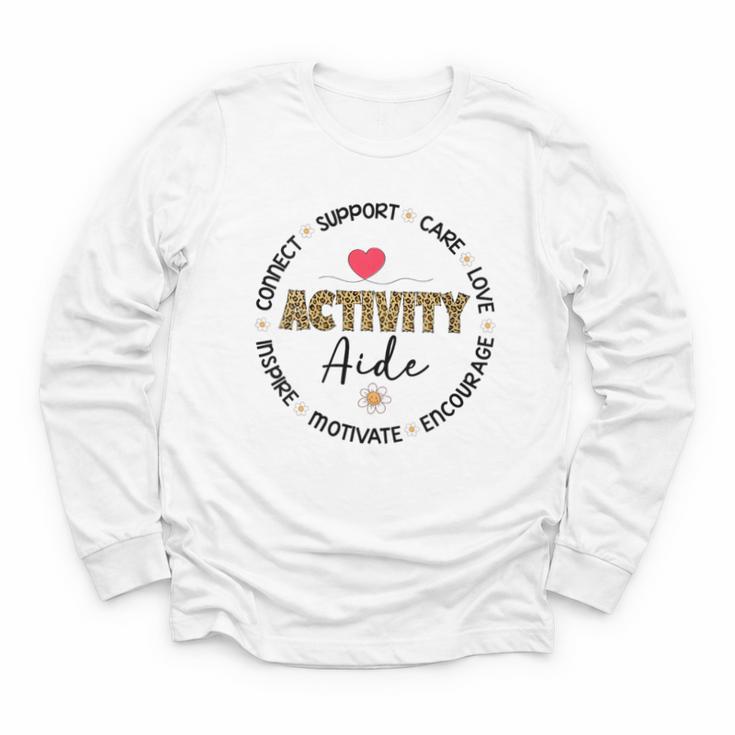 Women's Leopard Activity Aide Appreciation Week Back To School Youth Long Sleeve Tee